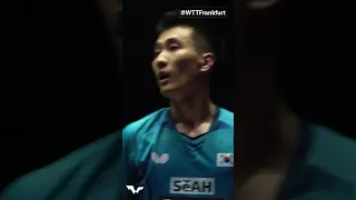 Lee Sangsu when asked who'll win #WTTFrankfurt ➡️ his match against Timo Boll 🥺#WTTChampions