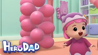 Amazing Balloon Tower | Hero Dad | Animated show for Kids | 1 Hour +