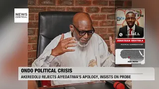 Ondo Political Crisis: Governor Akeredolu Rejects Deputy's Apology | Nigeria Tonight | 27-10-23