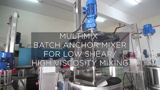 Multimix Batch Anchor Mixer with 100L Mobile Tank | Low Shear Mixer