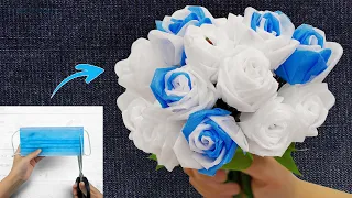 Beautiful Roses Making with a Masks | Face Mask Reuse | Mask Recycling