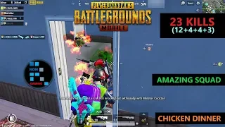 [Hindi] PUBG MOBILE | "23 KILLS" AMAZING SQUAD FUN GAME PLAY & CHICKEN DINNER