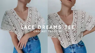 🤍 I'M IN LOVE WITH THIS LACE CROCHET TEE 🤍 | STEP BY STEP TUTORIAL