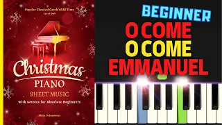 O Come O Come Emmanuel I Christmas I Piano Tutorial Easy Sheet Music with Letters for Beginners SLOW