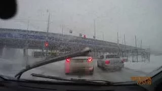 Жесть!!! Метель на МКАДе Blizzard in Moscow