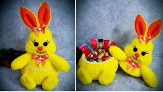 💥HUGE PLUSH RABBIT CANDY/😍Surprised Rabbit Making From Plastic Bottle/💛Length 38 cm