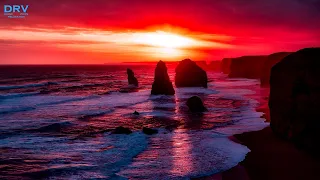 Relaxing Music for Sleeping with Sunset & Sunrise Drone View Footage for 1 Hour