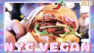 ✈️🍔 NYC Vlog Ep.1 - Penn Station & Korean Vegan Food!