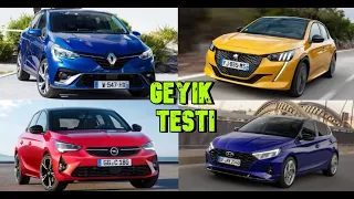 B Segmenti Hatchback Araçların Geyik Testleri | (208, Clio, Corsa, i20,  Polo, Fiesta)