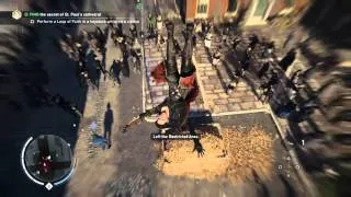 Assassin's Creed® Syndicate HOW to perform leap of faith into a haystack while on zipline
