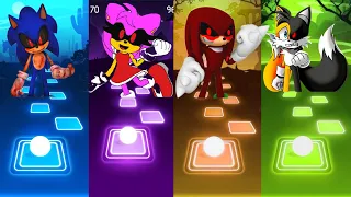 Sonic Exe vs Amy Exe vs Knuckles Exe vs Tails Exe - Tiles Hop EDM!
