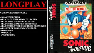 Sonic the Hedgehog [Rev 00/USA] (Sega Genesis) - (Longplay | 100% Completion)