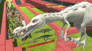 DINOSAURS RUN AWAY FROM SPINOSAURUS VS ANIMALS - ARBS GAME - Animal Revolt Battle Simulator