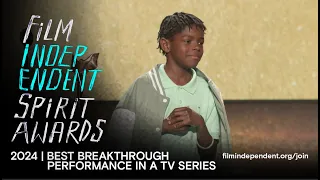 KEIVONN MONTREAL WOODARD wins BEST BREAKTHROUGH IN NEW SERIES at 2024 Film Independent Spirit Awards