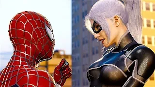 SPIDER-MAN PS4 Silver Lining DLC Black Cat Saves Spiderman Scene