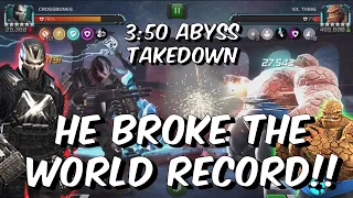 HE BROKE THE WORLD RECORD! - 6 Star Buffed Crossbones vs Abyss Thing - Marvel Contest of Champions