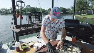 Meat Church Grilled Oysters on a Mill Scale Open-Fire Grill