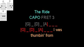 The Ride by David Allen Coe guitar play along. Use a Capo on 3rd Fret.