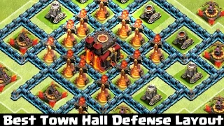 Clash of Clans - Town Hall 10 Base Layout Tips / Replays! Episode 143