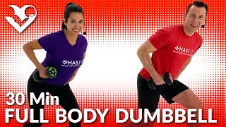 30 Min Full Body Workout at Home with Dumbbells - Total Body Strength Training Workouts with Weights