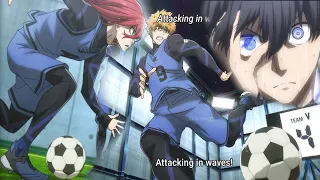 Isagi, Chigiri, Gagamaru & Kunigami Combo Goal - Attack in Waves