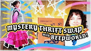 MYSTERY THRIFT SWAP w/ Beepworld! 🍀🪐✨ thrift with me | spring pinterest inspired art girl vibes