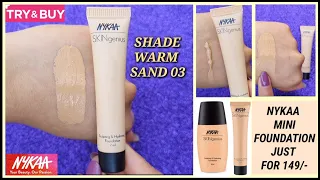 99 RS/- ONLY | *NEW* Nykaa Mini SkinGenius Sculpting & Hydrating Foundation - Warm Sand 03 |@Nykaa​