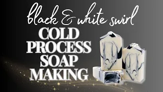 Cold Process Soap Making with Black and White Swirl  | New Dawnz