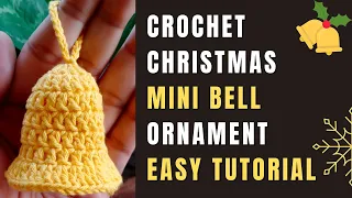 Easy Crochet Christmas Bell Tutorial for Beginners | Mini Handmade Christmas Bell Easy Tutorial