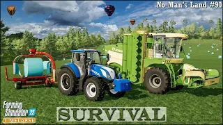 #Survival in No Man's Land Ep.90🔹Mowing & Making 105 Grass Silage Round Bales🔹#FarmingSimulator22🔹4K