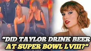 Taylor Swift Cheers and Chugs Beer at Super Bowl LVIII | Taylor Swift