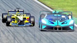 Bugatti Bolide vs Jordan F1 2001 at Monza