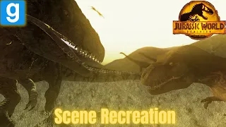 Jurassic World: Dominion T-rex vs Giganotosaurus Scene In Garry's Mod (Scene Recreation)