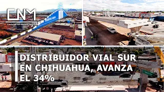 Así construyen el Paso Elevado Distribuidor vial Sur en Chihuahua, reporta un 34% de avance