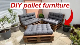 Build DIY pallet furniture yourself - simply explained - including material and tool list