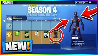 SEASON 4 BATTLE PASS TIER 100 UNLOCKED! All Fortnite Skins Update