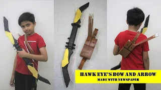 I made Hawk Eye Bow and Arrow with newspaper | Easy DIY Avengers Paper Weapon | Best Out of Waste