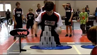 [Sport stacking] * This is not fast forward. Cup handling too fast