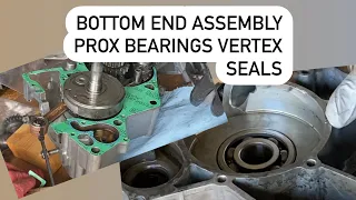 E09 2000 RM 125 Bottom End Assembly- Prox crank bearings, Vertex Oil seals￼