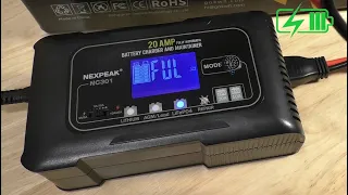 NexPeak 20Amp 12/24V Lead/Lithium Battery Charger