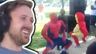 Forsen Reacts To Spiderman, Batman & Ironman Get Loose At A Kids Party!