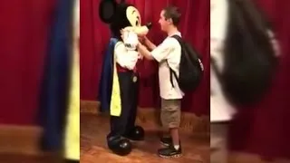 Blind Man Breaks Down In Tears Meeting Mickey Mouse at Disney For First Time