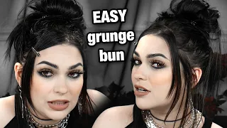 GRUNGE BUN HAIRSTYLE (for when u wanna look cool but are also lazy)