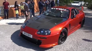 MADNESS at Cars & Coffee Italy 2016 - Burnouts, Donuts, Accelerations, Hard Revs & More!