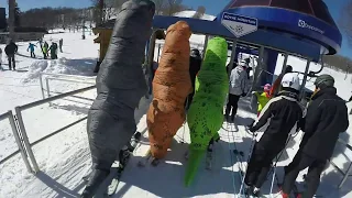 T-Rex Skiing