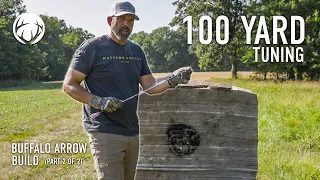 100 Yard Bow Tuning, Building Arrows For A Buffalo Hunt (Part 2) // Lee and Tiffany Lakosky