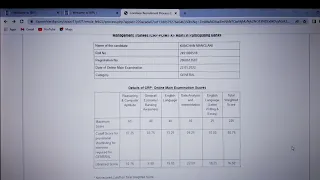 IBPS PO MAINS SCORE CARD