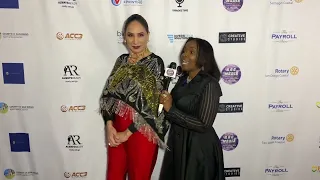 R.O.C. Media, featuring Lori Jefferson, interviews guests at the ALWAYS Ready Red & Gold Gala 2024