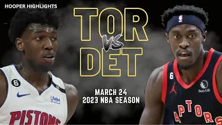 Toronto Raptors vs Detroit Pistons Full Game Highlights | Mar 24 | 2023 NBA Season