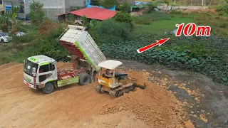 Ep12 Update New Remover The Lake Pour soil around the house by Dozer Push Soil & Truck 5Ton